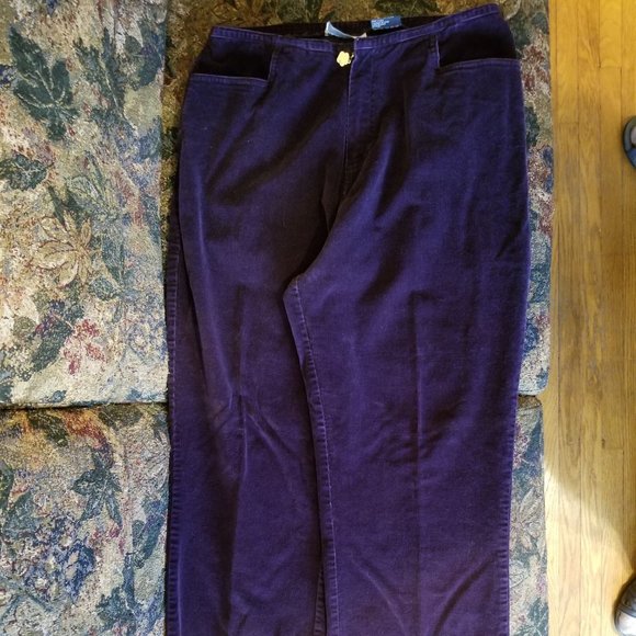 Vintage 90s, needle cord, fine corduroy pants, 4 pockets, L, Fairweather, purple - Picture 4 of 8